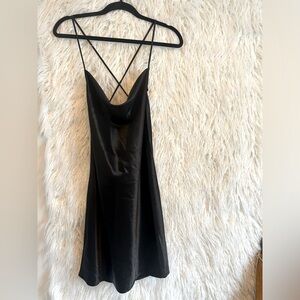 Black Satin Mini Dress H&M size small never worn